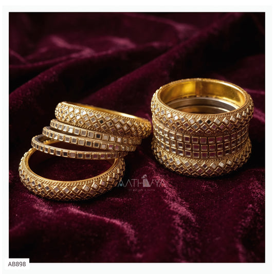 KUNDAN BANGLE SET - AB898