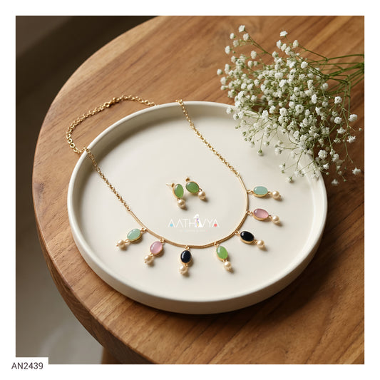 MULTICOLOURED NECKLACE SET- AN2439