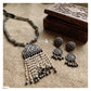 PEARL TASSELED GHUNGROO PENDANT NECKPIECE - AN2174