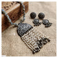 PEARL TASSELED GHUNGROO PENDANT NECKPIECE - AN2174
