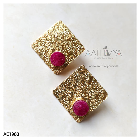 TEXTURED RHOMBUS EARRINGS - AE1983