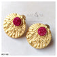 MATTE ENGRAVED DRUZY STUDS - AE1180