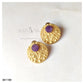 MATTE ENGRAVED DRUZY STUDS - AE1180