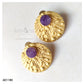 MATTE ENGRAVED DRUZY STUDS - AE1180