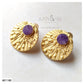 MATTE ENGRAVED DRUZY STUDS - AE1180