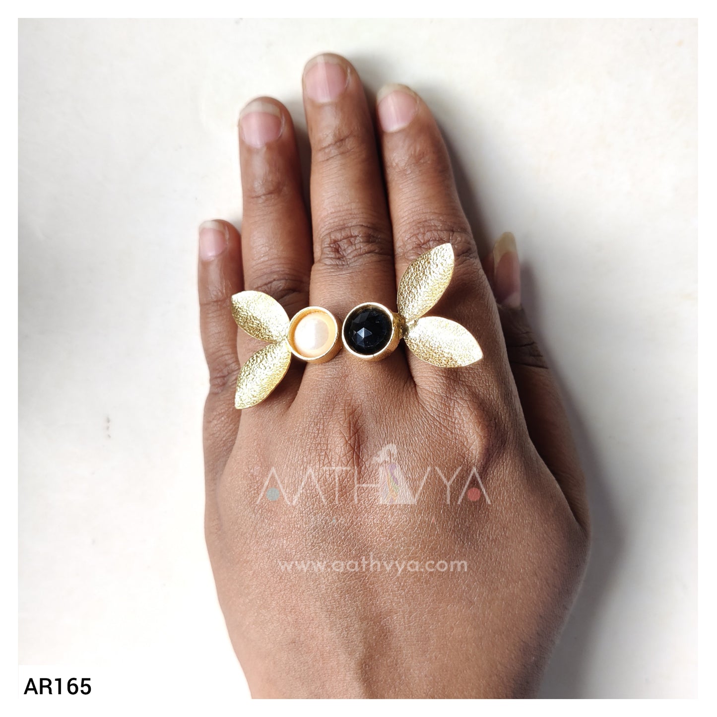 DUAL STONE WINGED RING - AR165