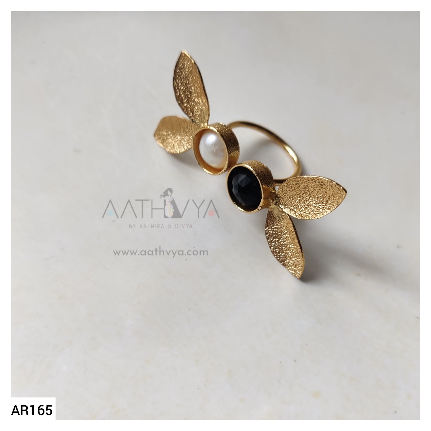 DUAL STONE WINGED RING - AR165