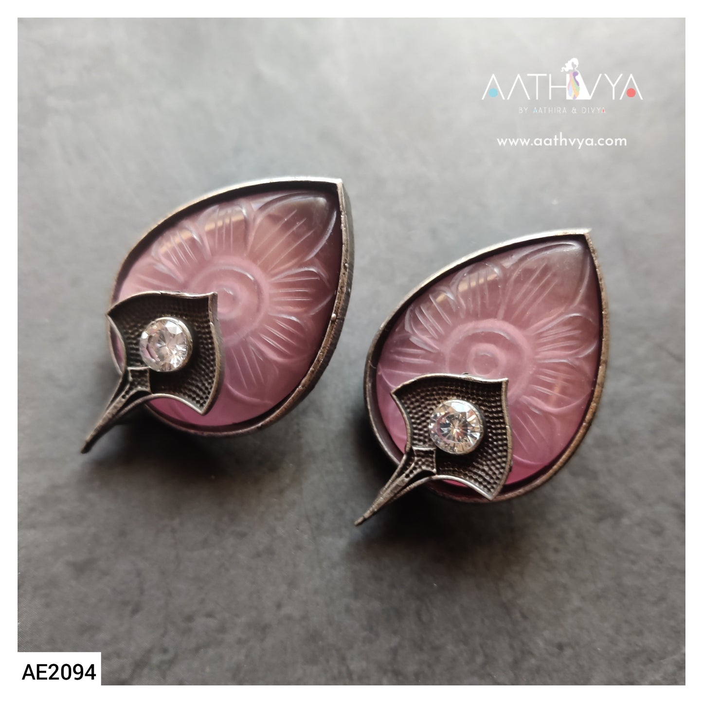 CARVED STONE STATEMENT STUDS - AE2094