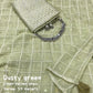 LINEN VELVET CHECKERED SAREE - AS1473