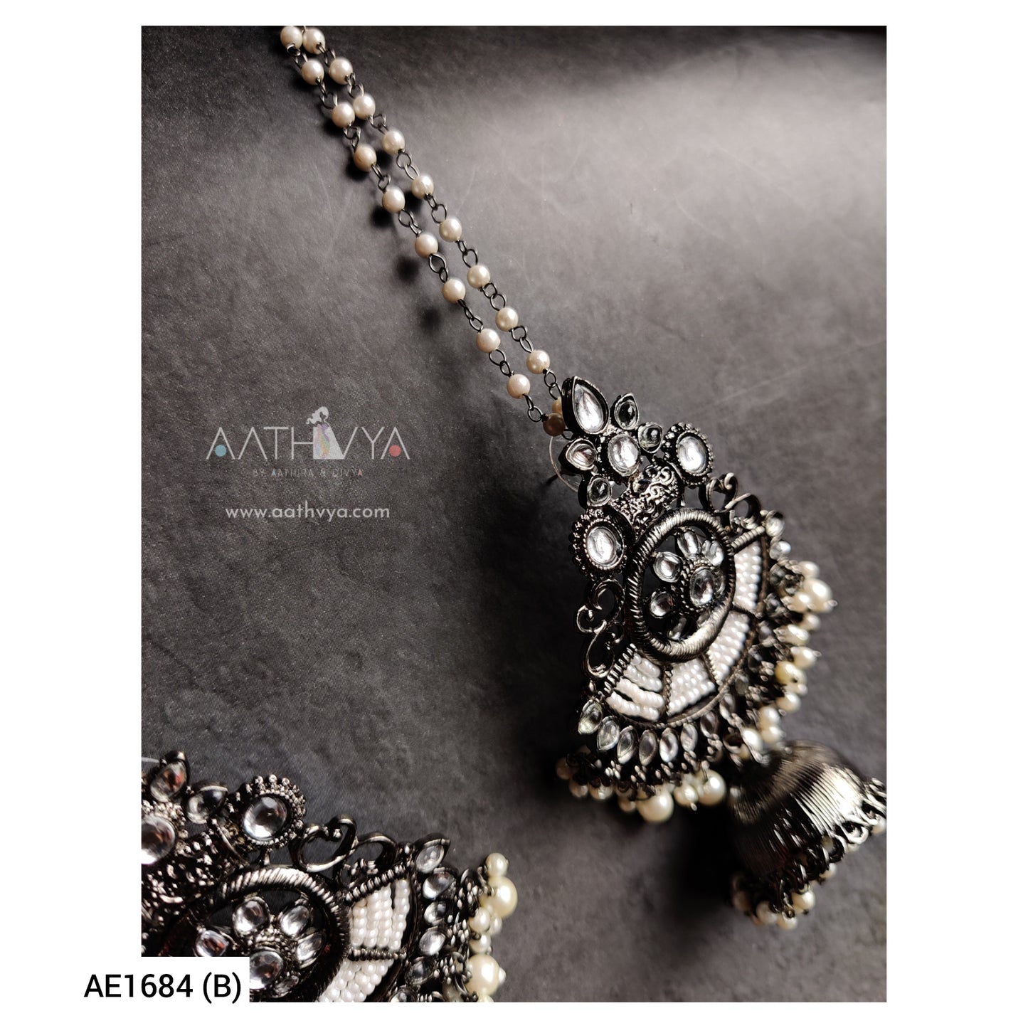 GUNMETAL POLISHED JHUMKA - AE1684 (B)