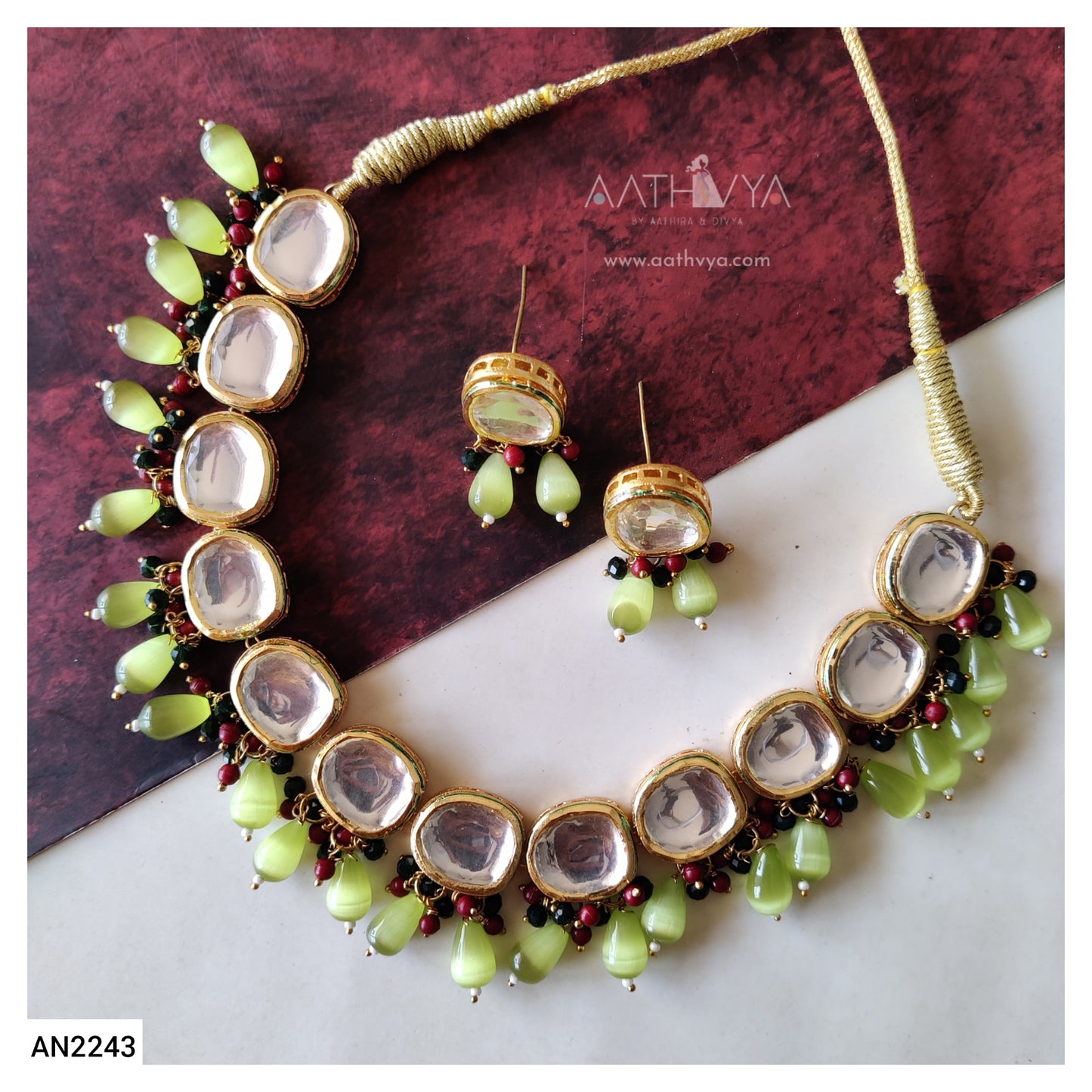 MONALISA BEADED KUNDAN SET - AN2243