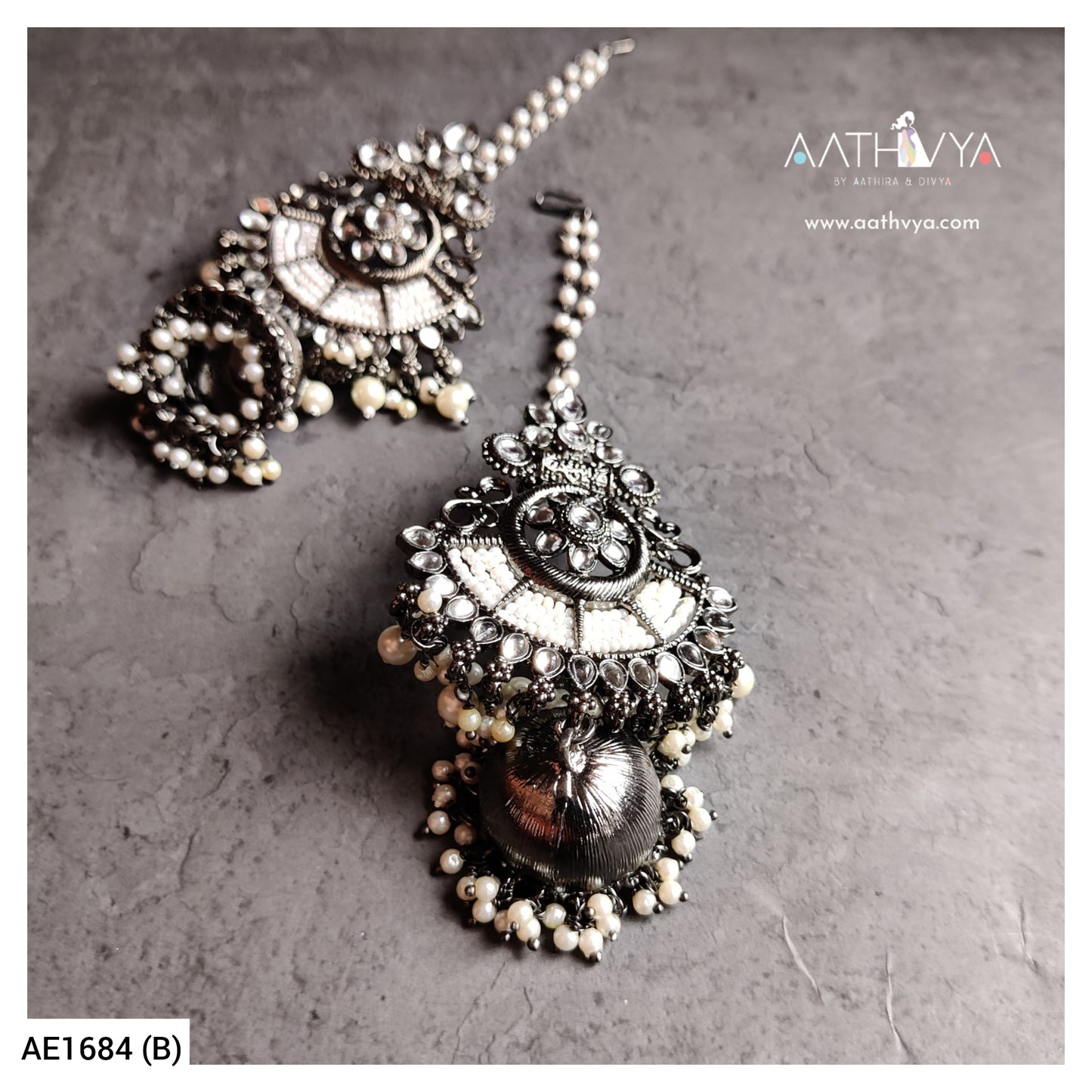 GUNMETAL POLISHED JHUMKA - AE1684 (B)