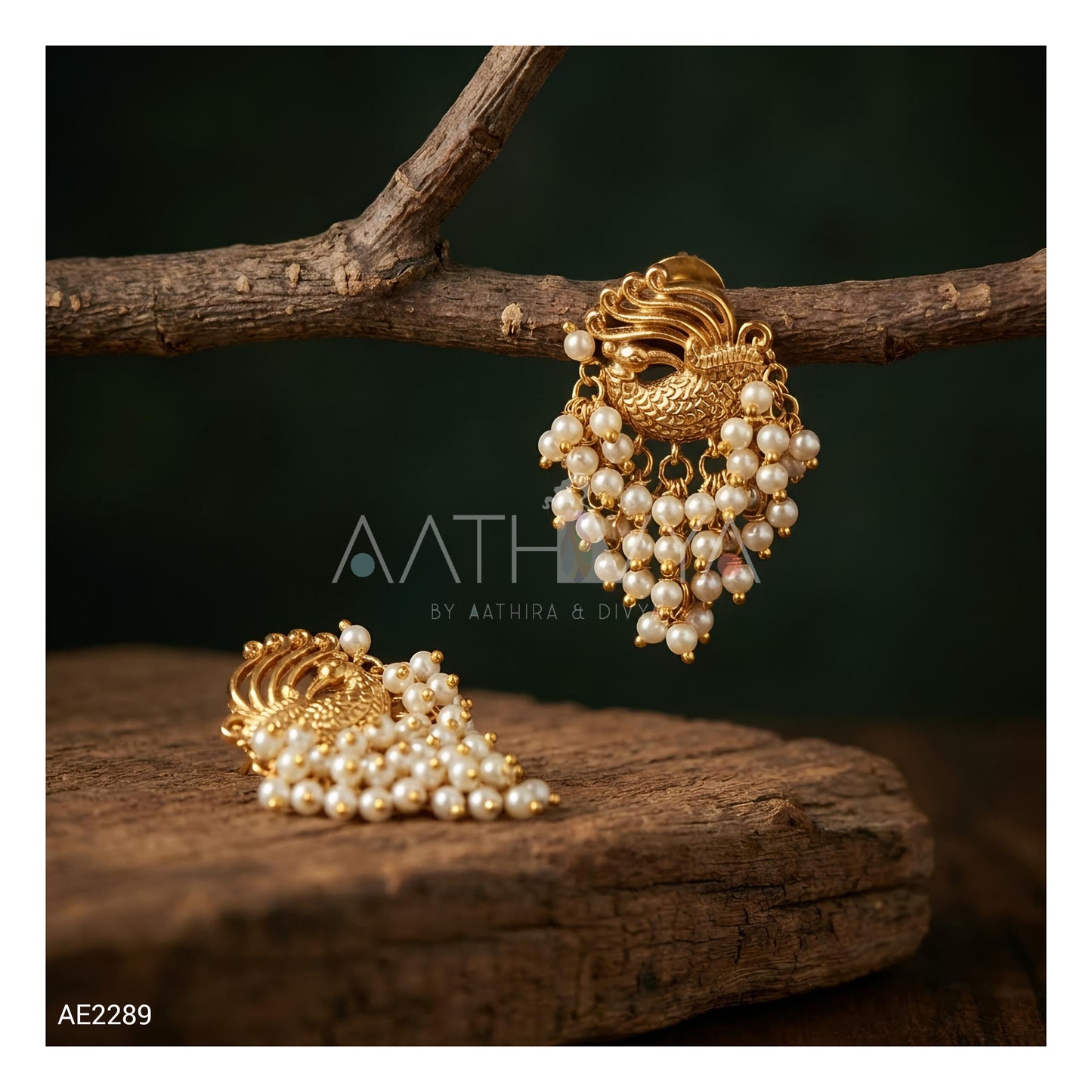 MATTE PEACOCK EARRINGS AE2289