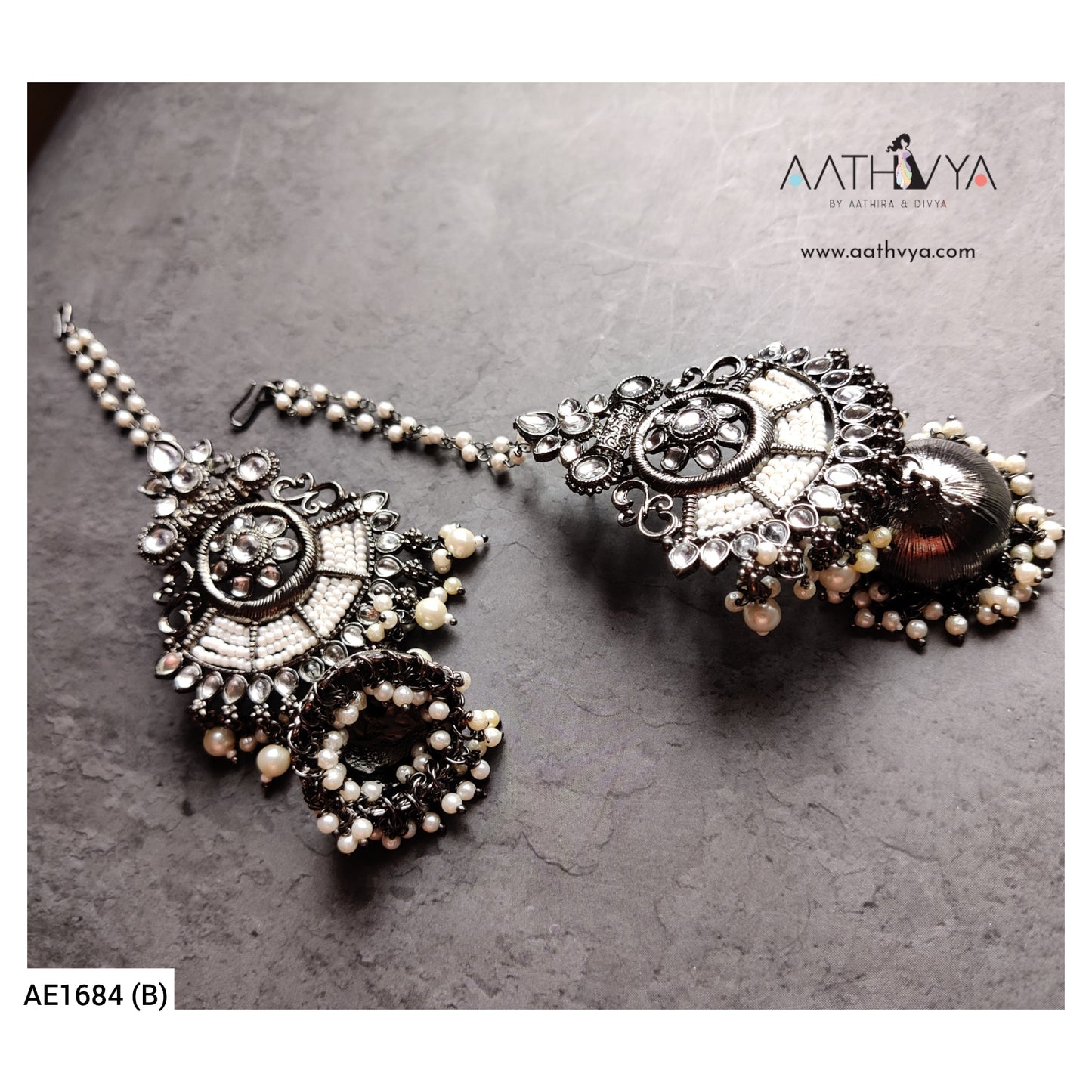 GUNMETAL POLISHED JHUMKA - AE1684 (B)