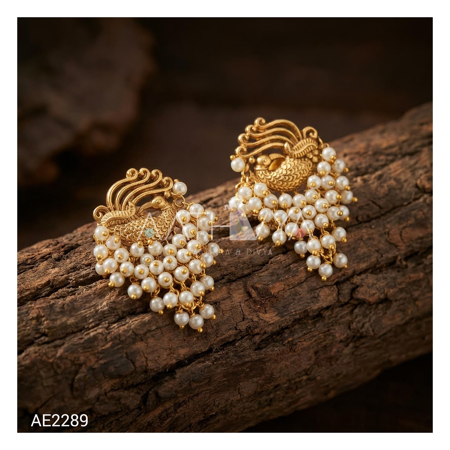 MATTE PEACOCK EARRINGS AE2289