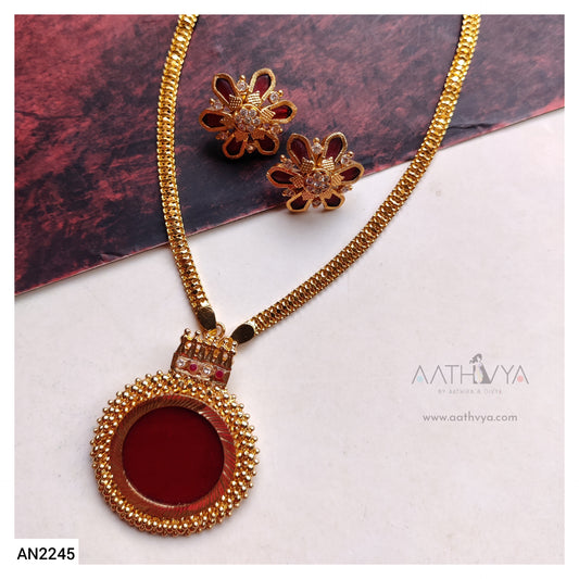 ROUND PENDANT NECKPIECE SET - AN2245