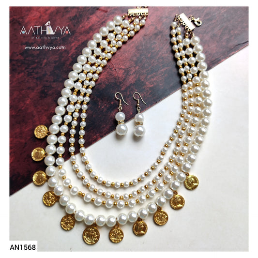 TETRA LAYER PEARL NECKPIECE SET -AN1568