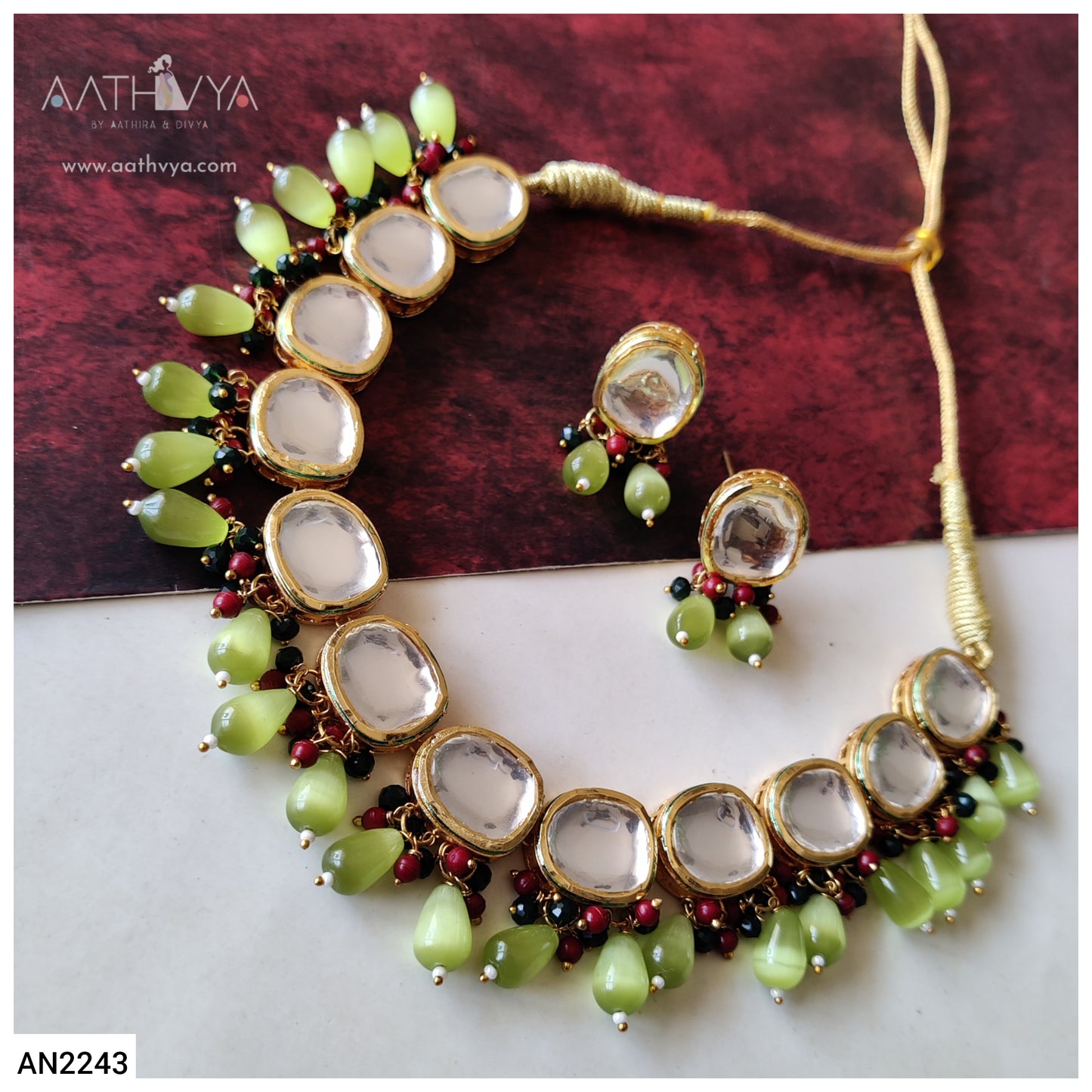 MONALISA BEADED KUNDAN SET - AN2243