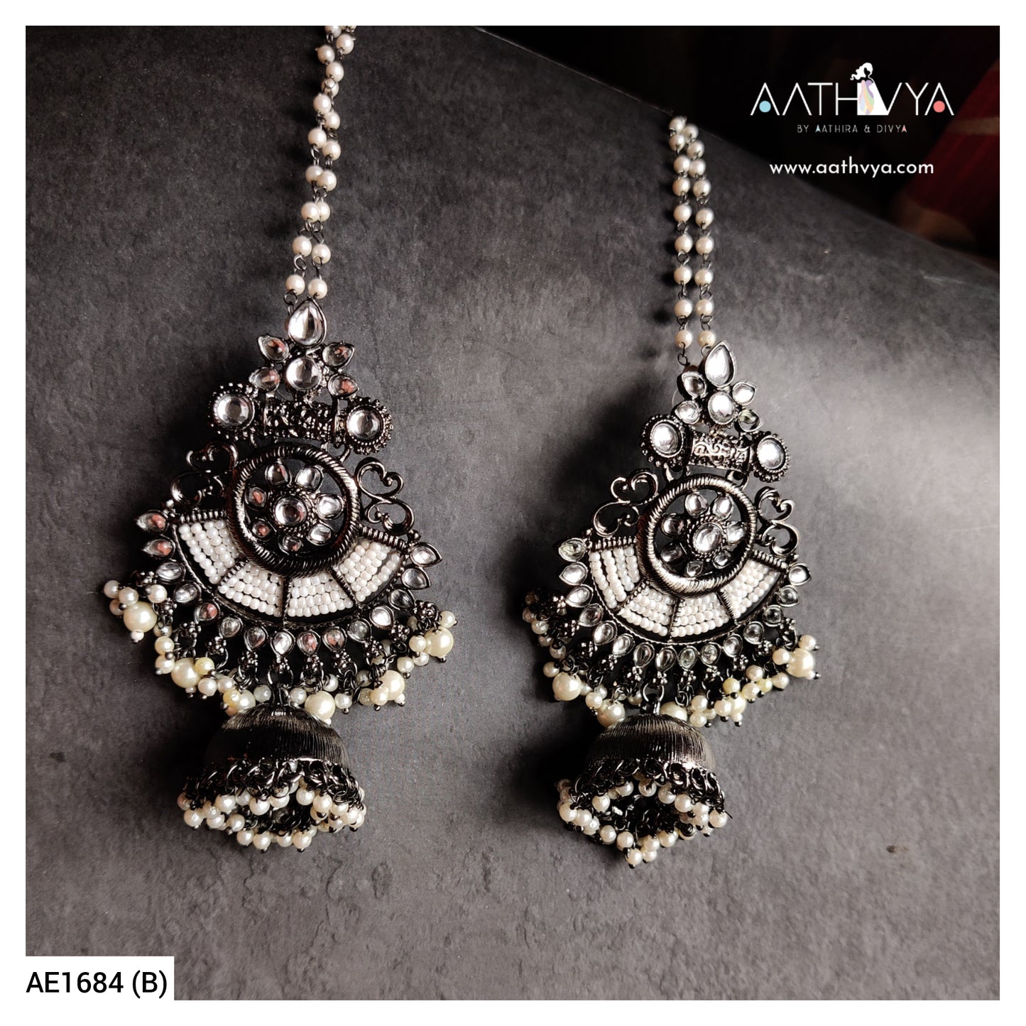 GUNMETAL POLISHED JHUMKA - AE1684 (B)