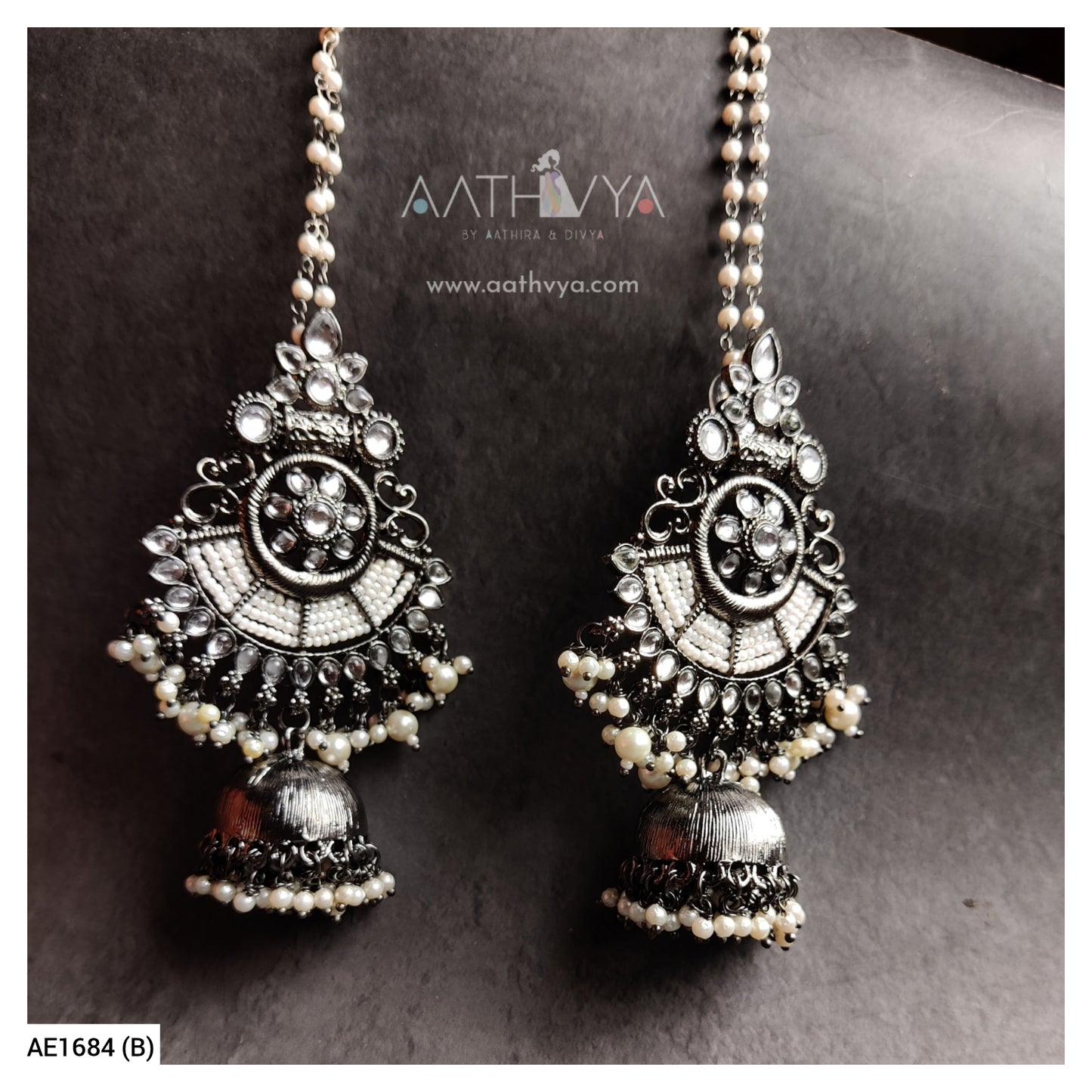 GUNMETAL POLISHED JHUMKA - AE1684 (B)