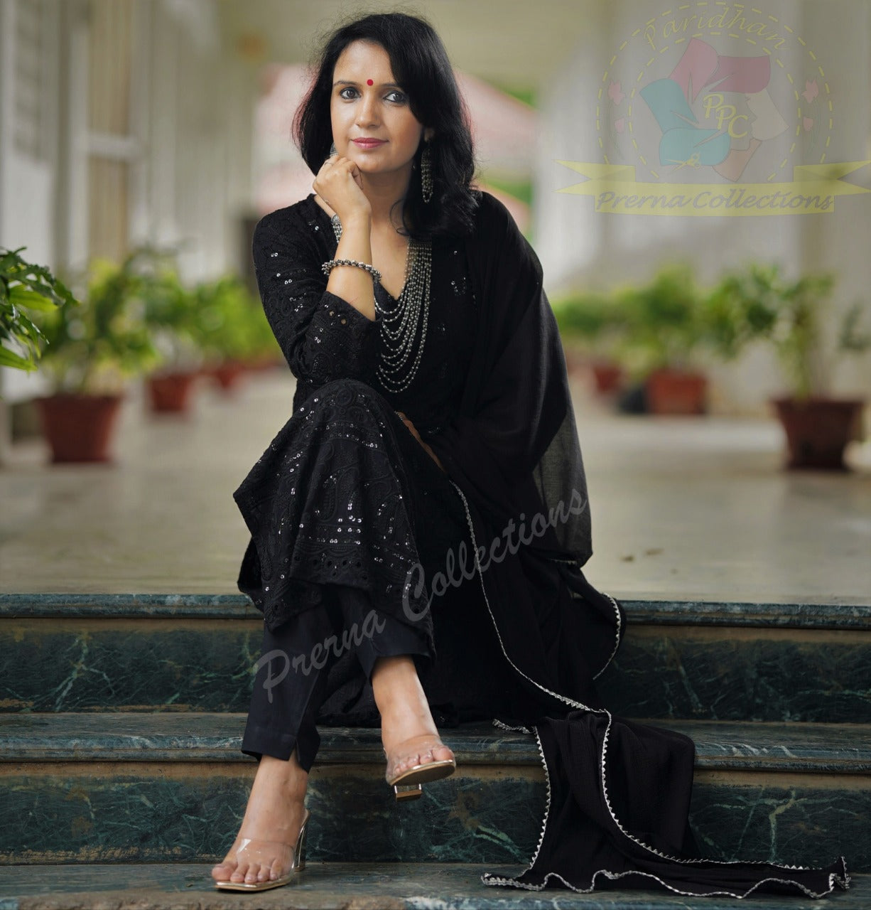 Buy Black Lucknawi Chikankari Embroidery Kurta With Sharara Dupatta Salwar  Kameez Indian Wedding Punjabi Suits Indian Dress Black Salwar Suit Online  in India - Etsy