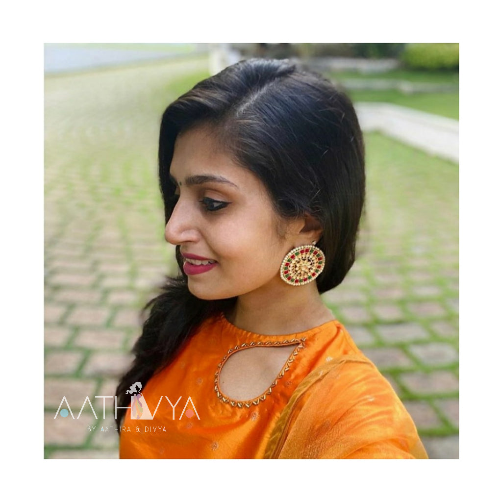 OVERSIZED DABI KUNDAN STUD - AE623