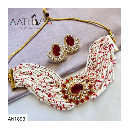 AD & MONALISA STONE CHOKER SET - AN1893
