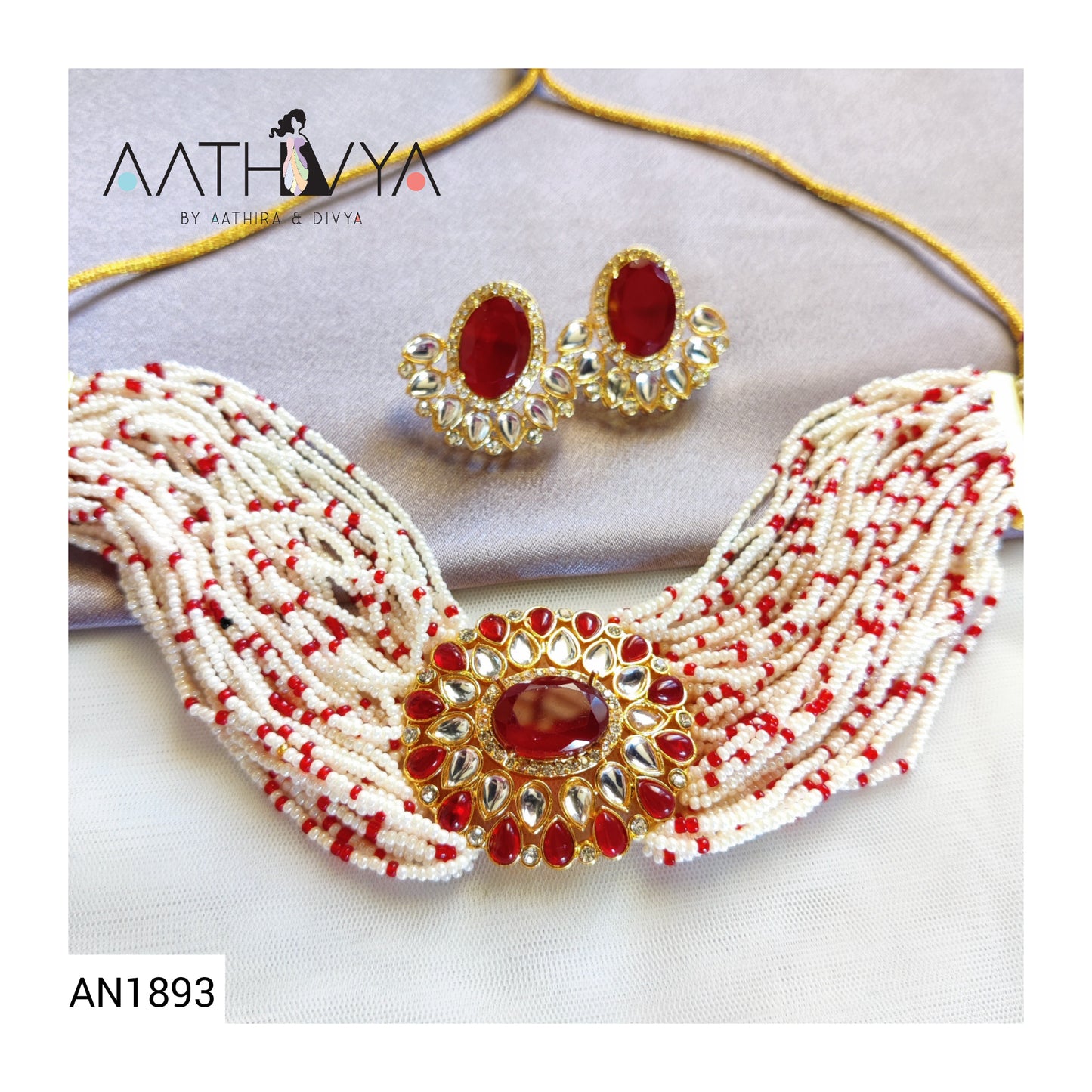AD & MONALISA STONE CHOKER SET - AN1893