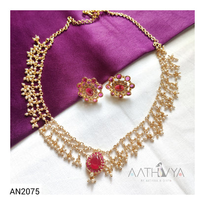 VIHAAN - AD  PEARL JALI NECKLACE SET - AN2075