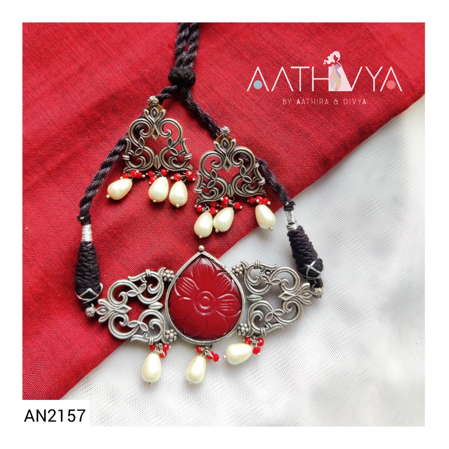 CARVED CABOCHON CHOKER SET - AN2157