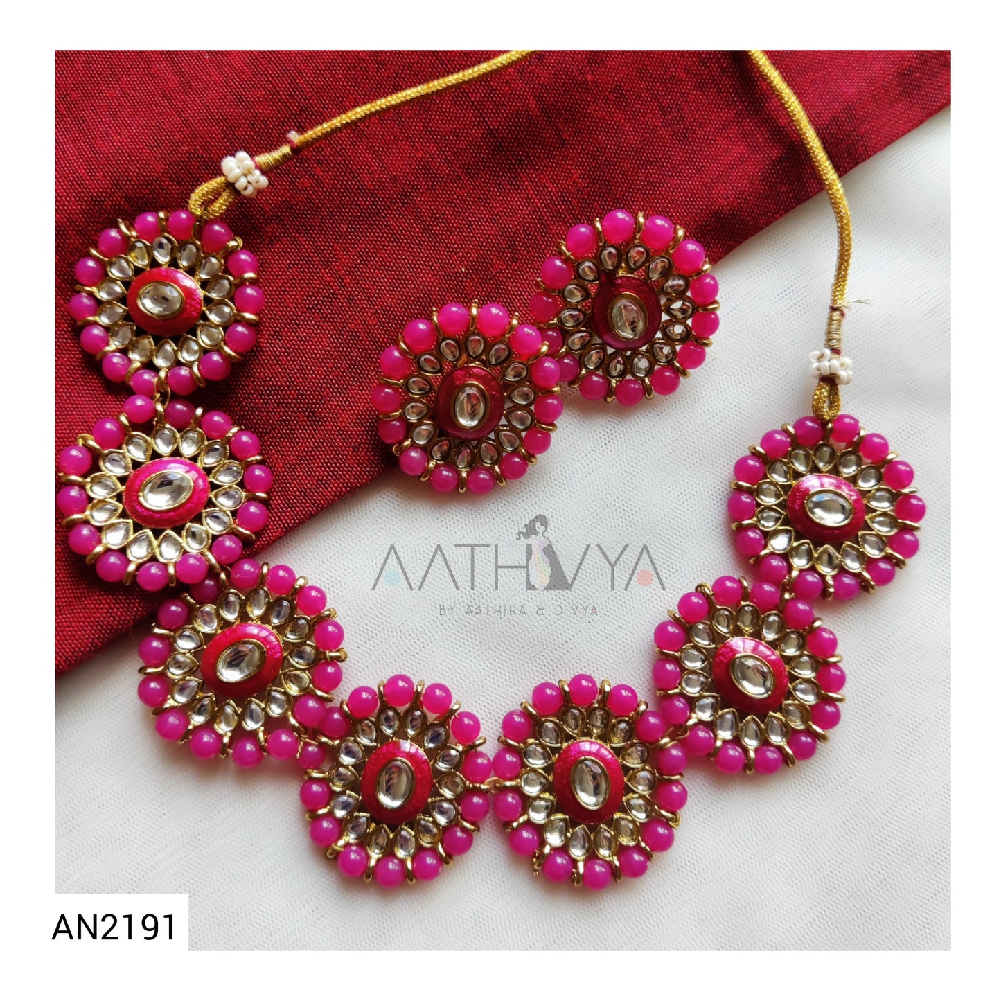 OVAL BEADED MOTIF CHOKER - AN2191