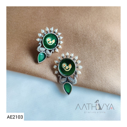 GLASS PEACOCK EARRING - AE2103