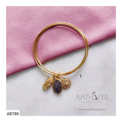 NATURAL STONE CHARM BANGLE - AB780