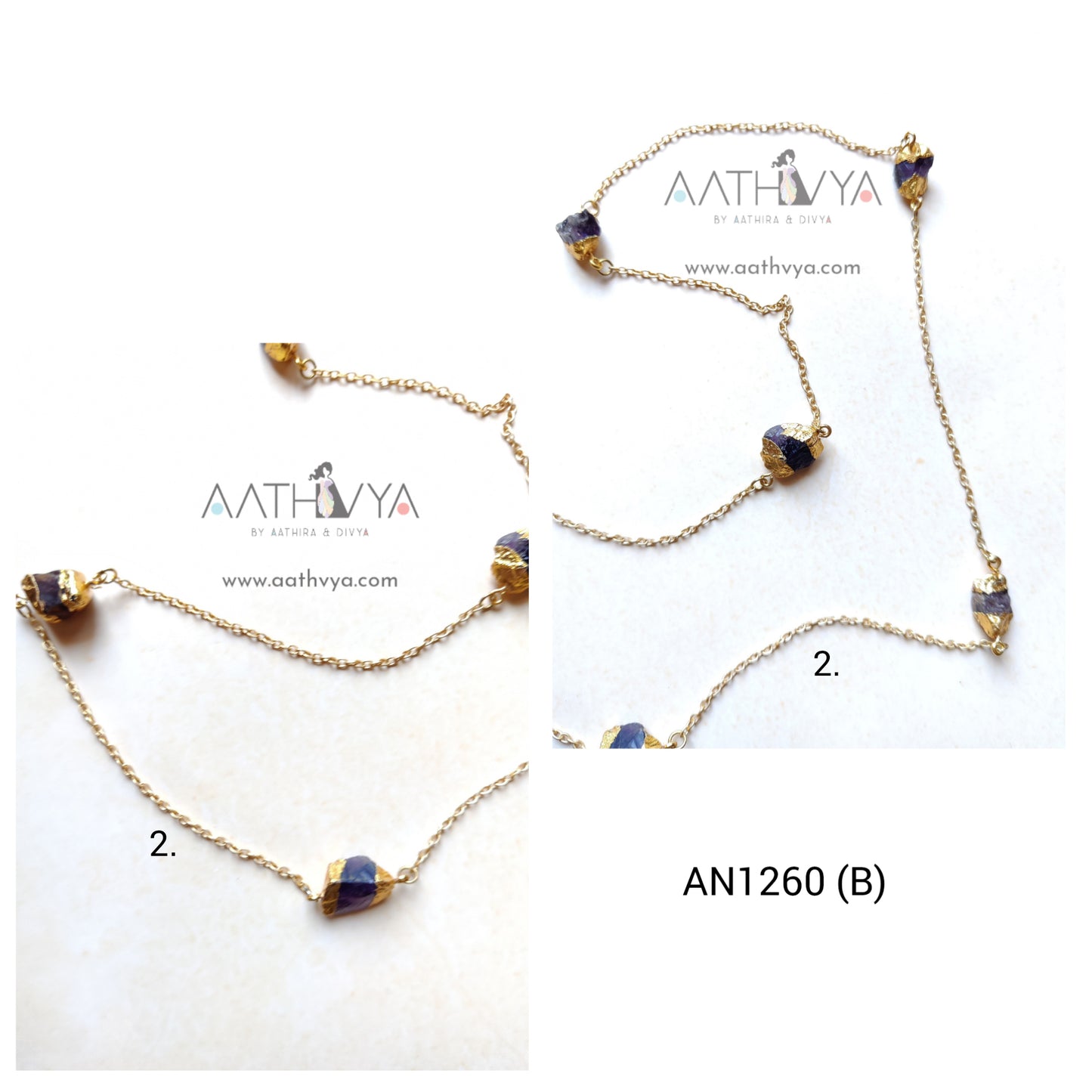 ROSE QUARTZ-AMETHYST CHAIN - AN1260