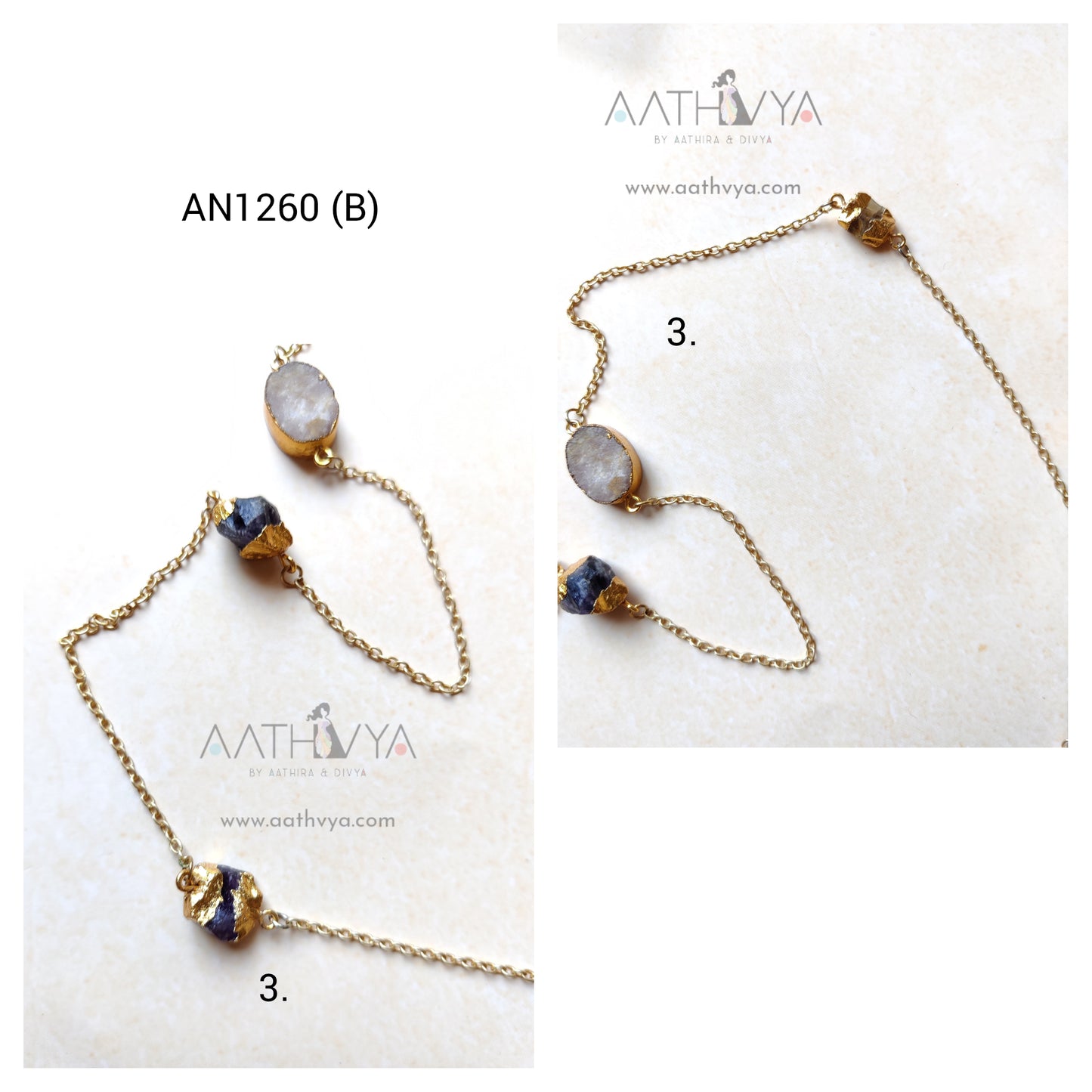 ROSE QUARTZ-AMETHYST CHAIN - AN1260