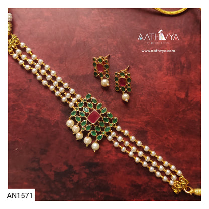AD STONE PEARL CHOKER - AN1571