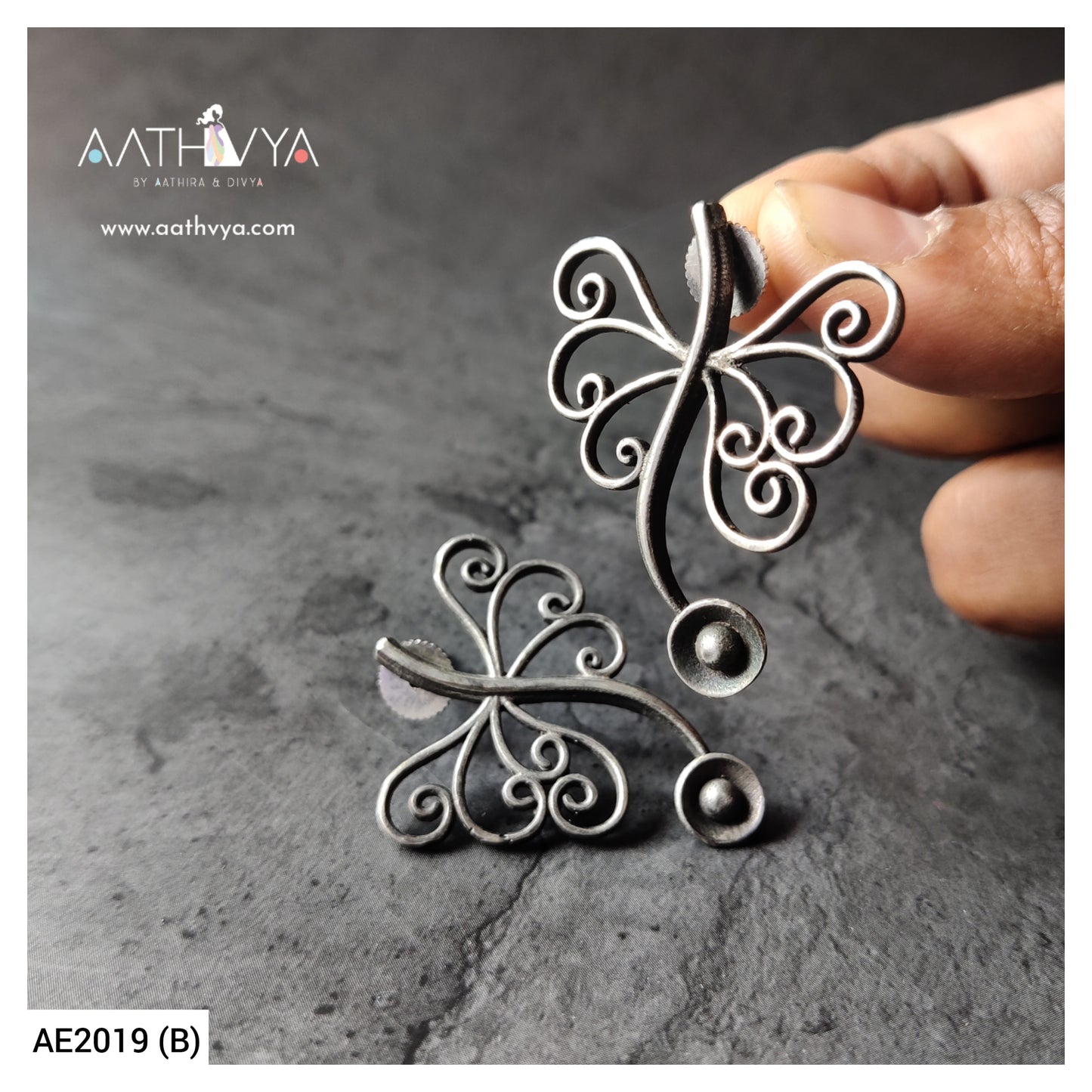 SILVER BUTTERFLY STUDS - AE2019 (B)