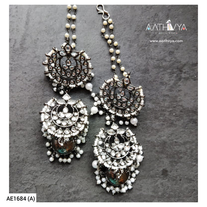 2 LAYER GUNMETAL POLISHED JHUMKA - AE1684 (A)