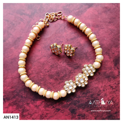 KUNDAN PEARL CHOKER - AN1413