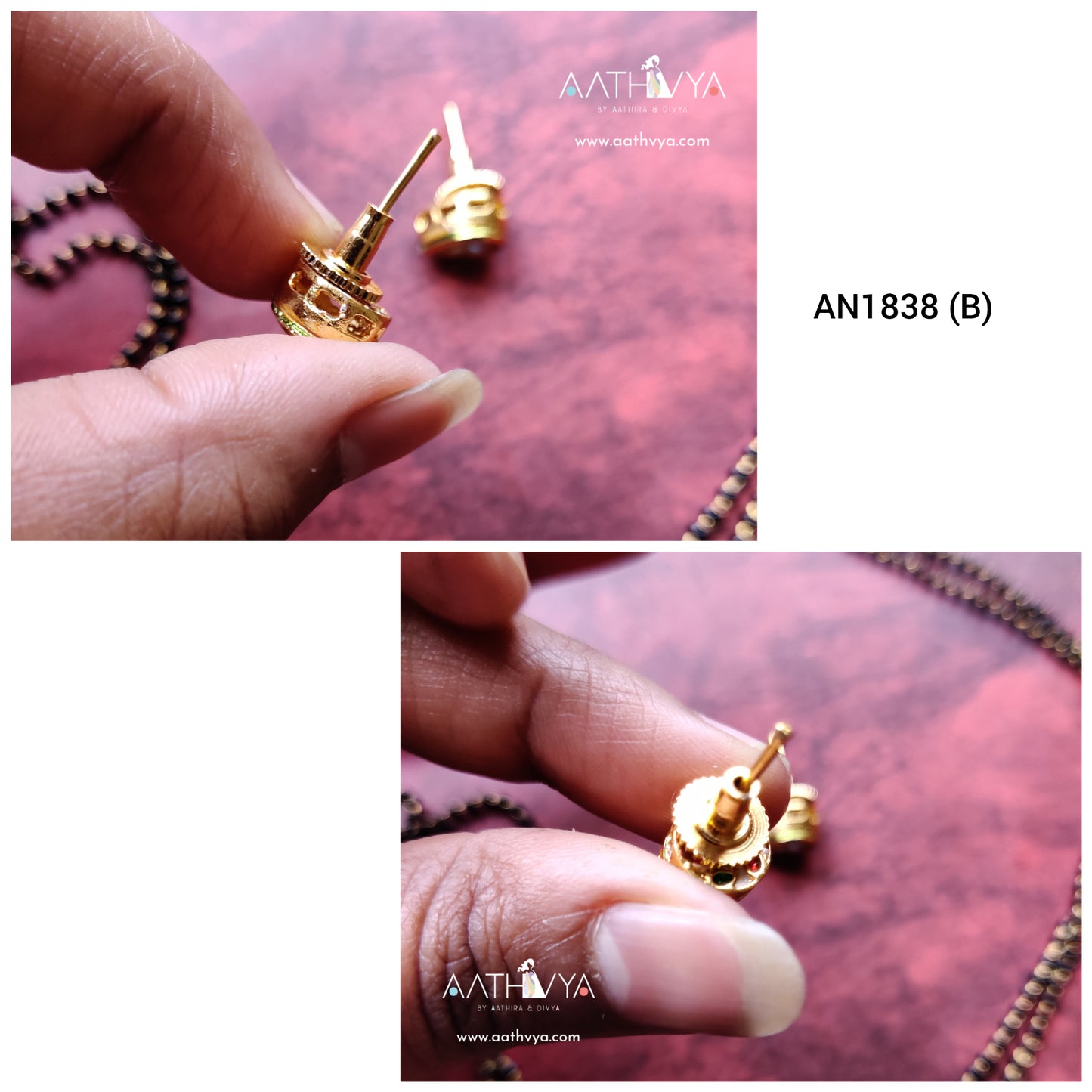 TRI KUNDAN PENDANT MANGALSUTRA SET -AN1838 (B)