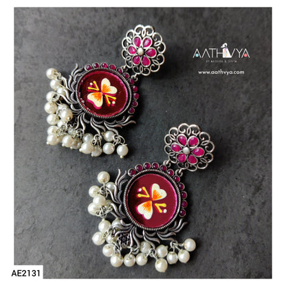 HANDPAINTED MIRROR EARRINGS - AE2131