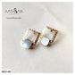 MOTHER OF PEARL SQUARE EARRINGS - AE2140