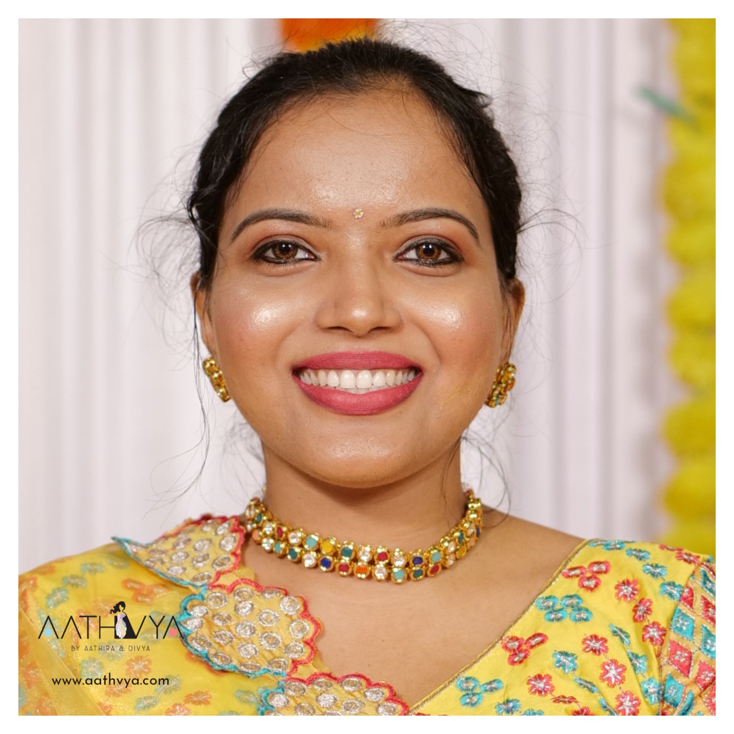 MULTICOLOURED KUNDAN CHOKER SET - AN1328