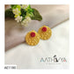 MATTE ENGRAVED DRUZY STUDS - AE1180
