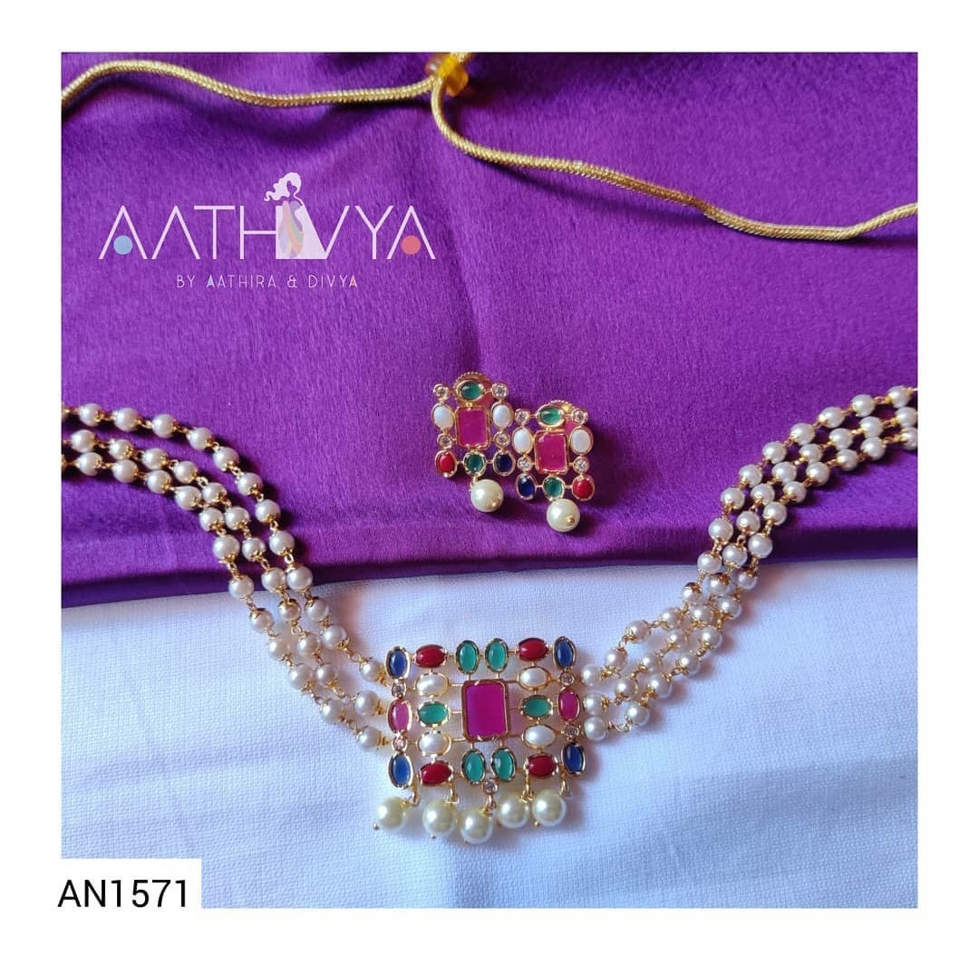 AD STONE PEARL CHOKER - AN1571